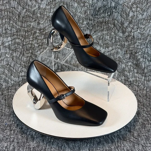 JW Anderson Chain Heel Pump Black Calf - Picture 4 of 11